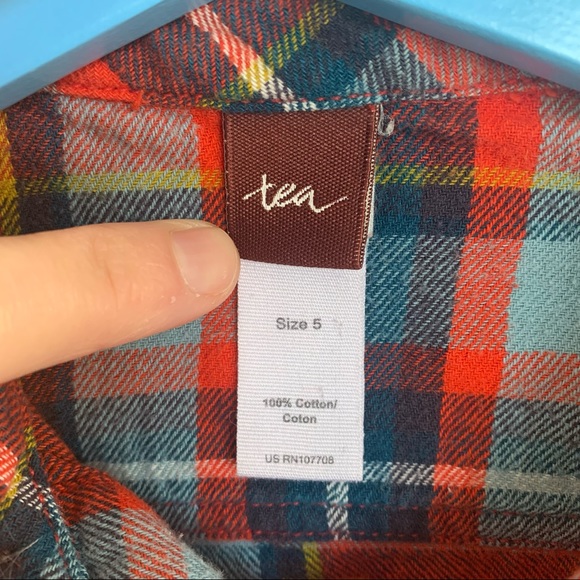 Tea Collection flannel shirt, size 5. - Picture 6 of 6